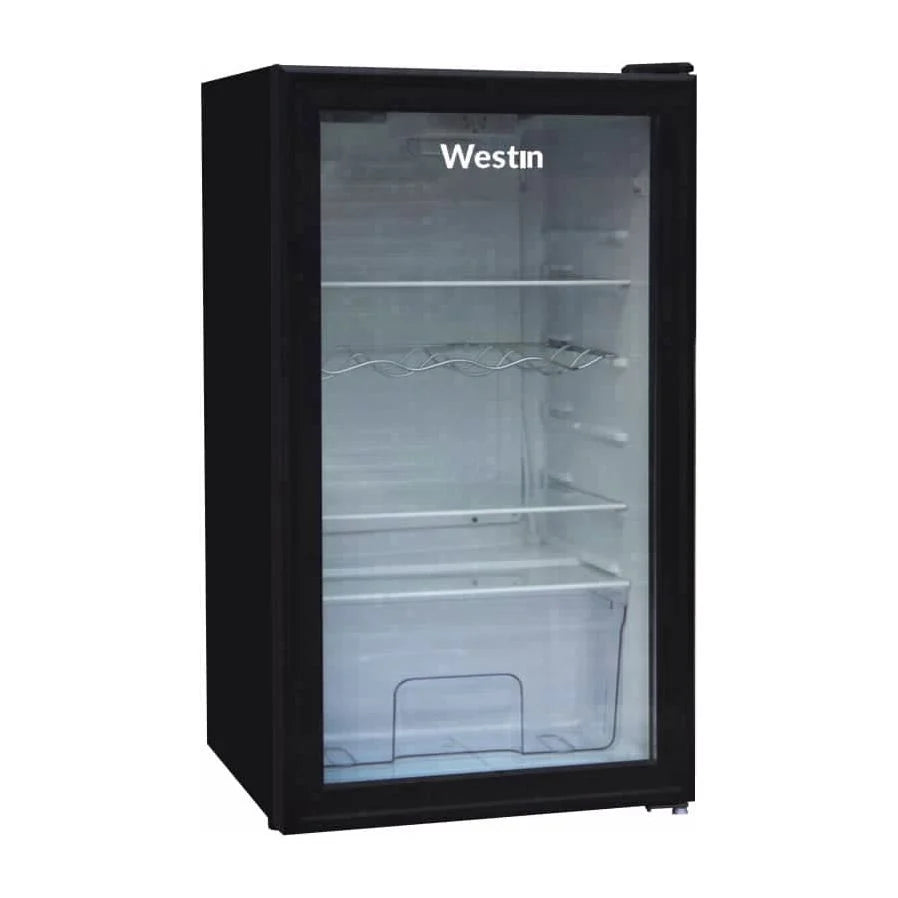 מקרר משרדי 90 ליטר ויטרינה דלת שקופה שחור דגם WES-1301BG