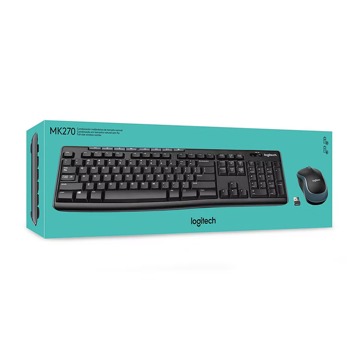 סט מקלדת ועכבר אלחוטיים לוג׳יטק Logitech MK270 Wireless