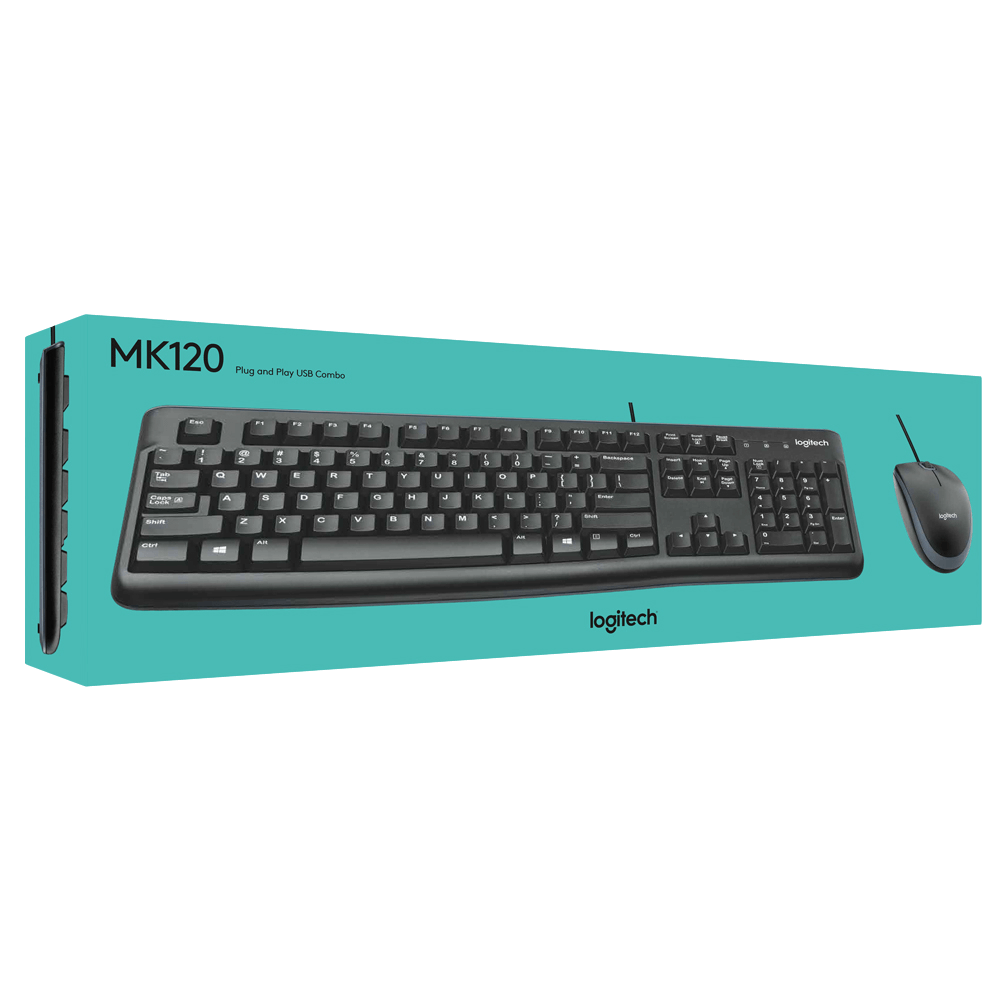 סט מקלדת ועכבר חוטי Logitech MK120